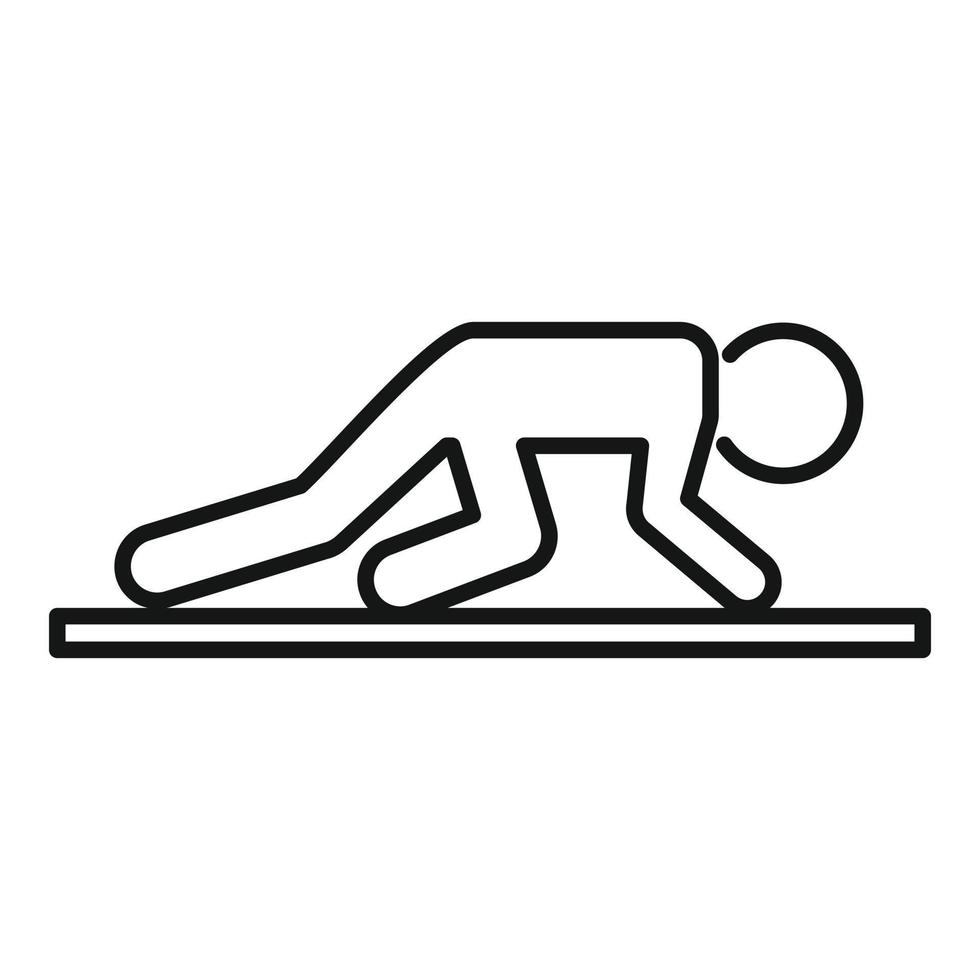 icono de tiempo de gimnasio, estilo de esquema vector