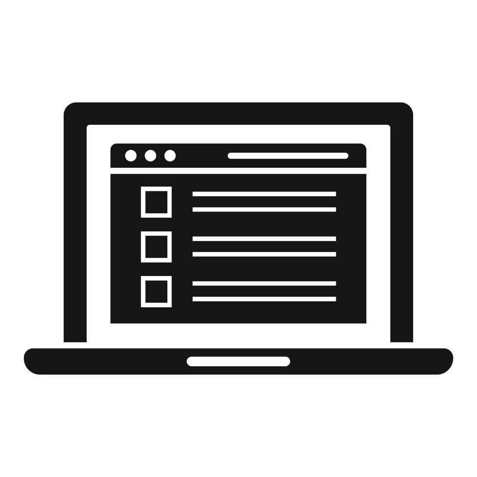 To-do list laptop icon, simple style vector