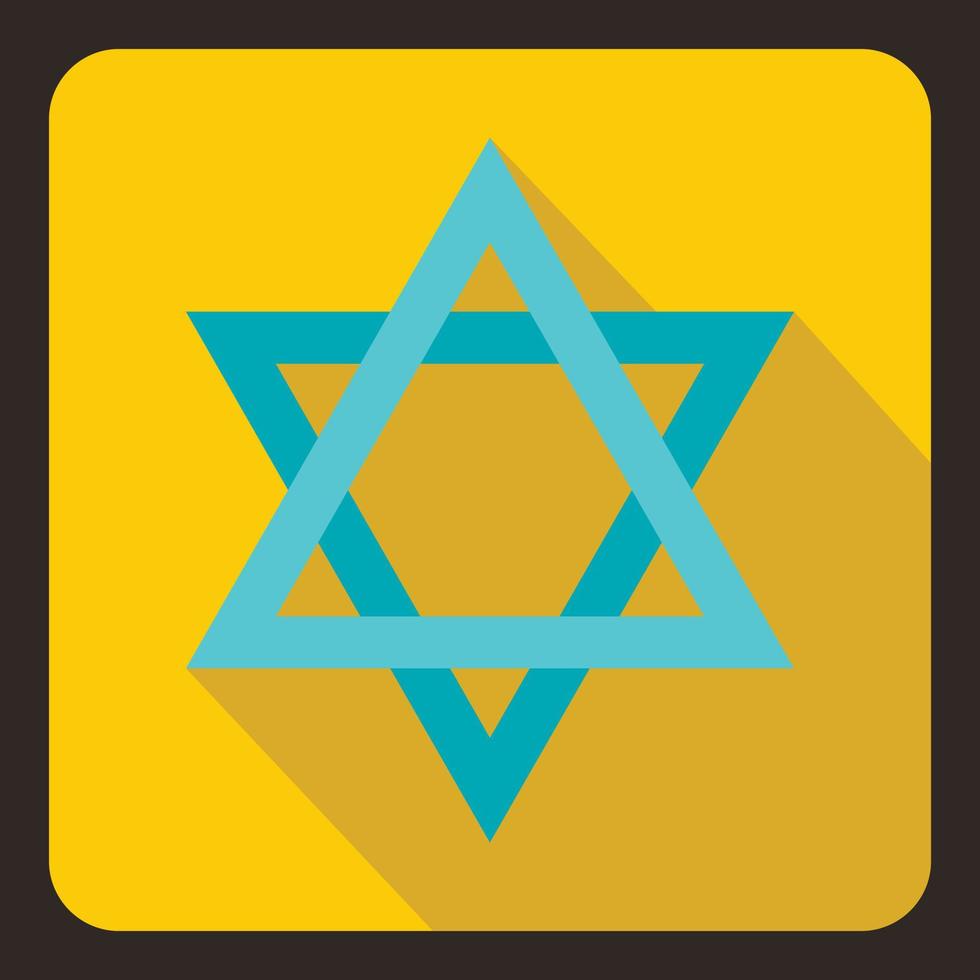 Star of David icon, flat style vector