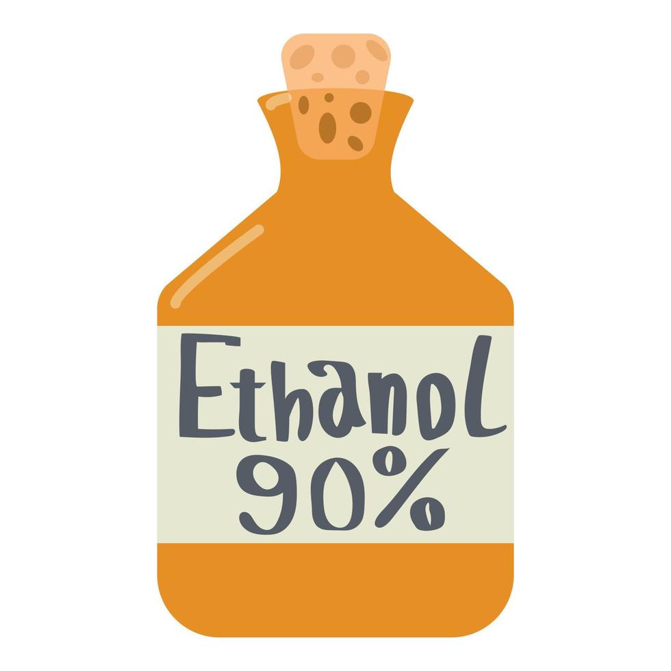 Ethanol in bottle icon, flat style vector