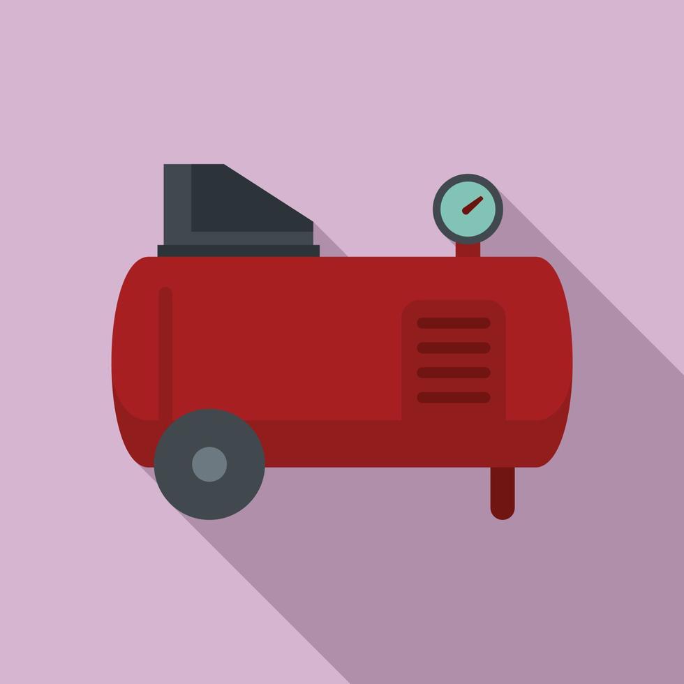 Cold air compressor icon, flat style vector