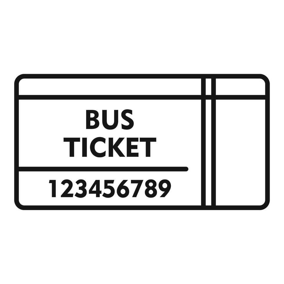 Paper bus ticket icon, outline style vector