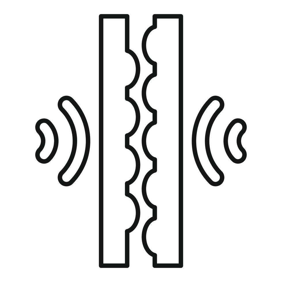 Soundproofing audio reflection icon, outline style vector