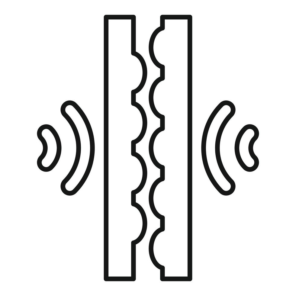 Soundproofing audio reflection icon, outline style vector