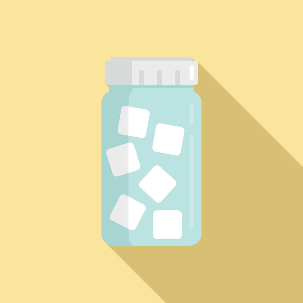 Sugar jar icon, flat style vector