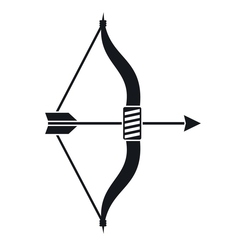 Bow and arrow icon, simple style vector