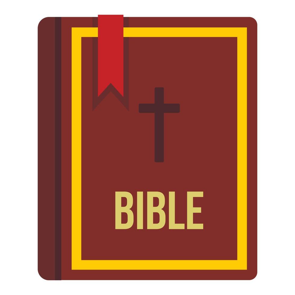 icono de libro de la biblia, tipo plano vector