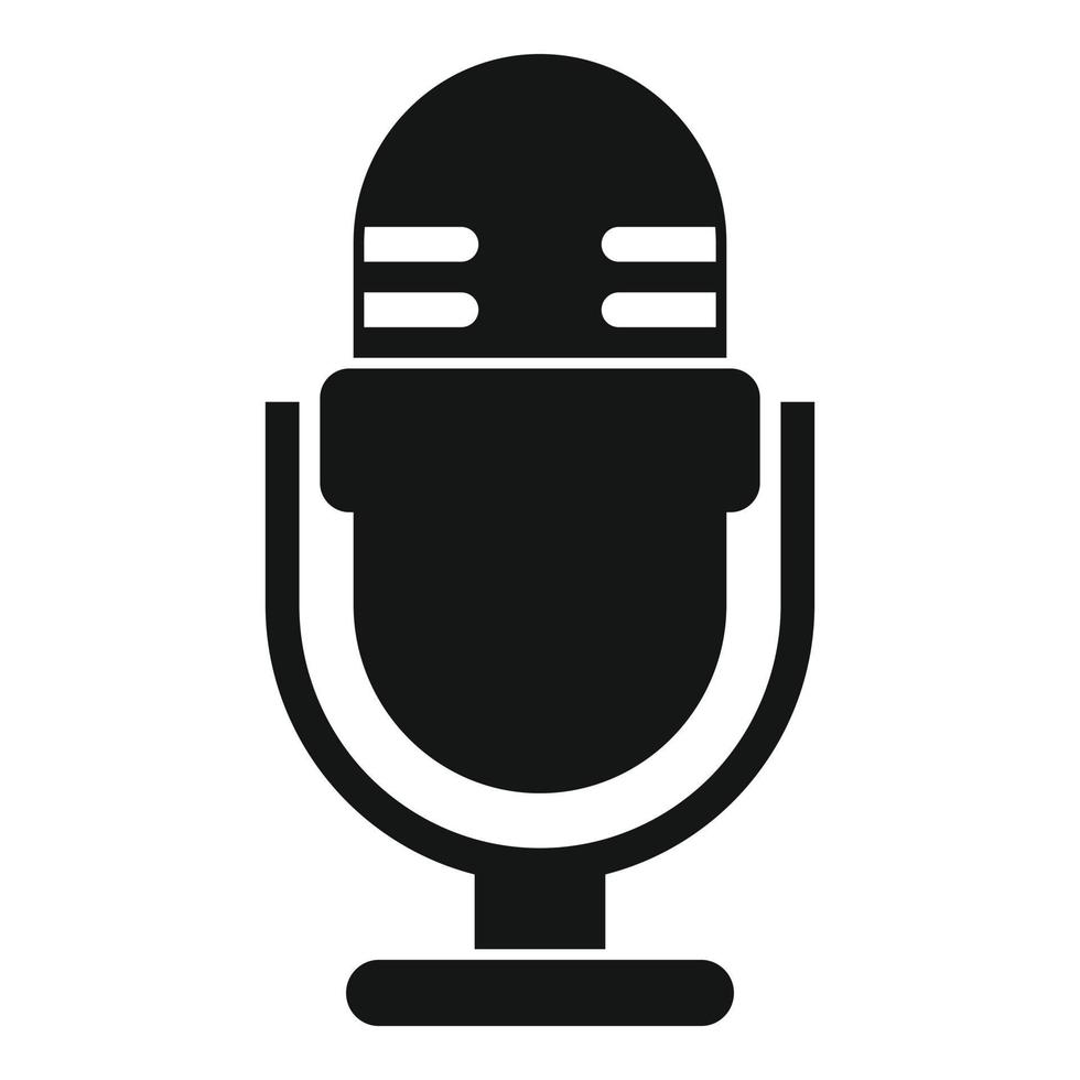 Podcast home microphone icon, simple style vector
