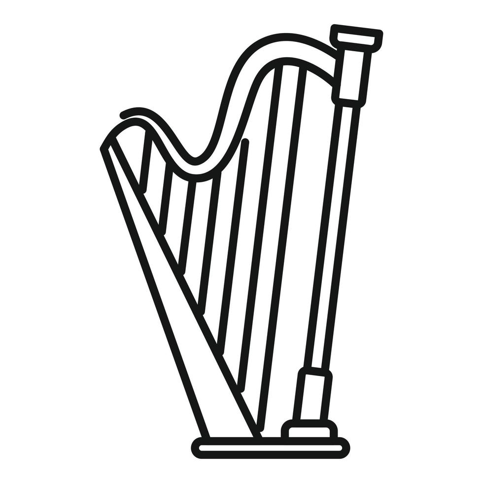 Harp irish icon, outline style vector