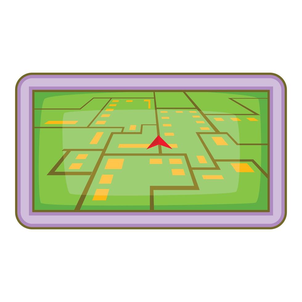 GPS navigation icon, cartoon style vector