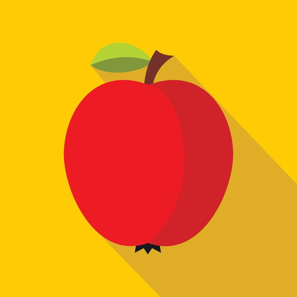 Red apple icon, flat style vector