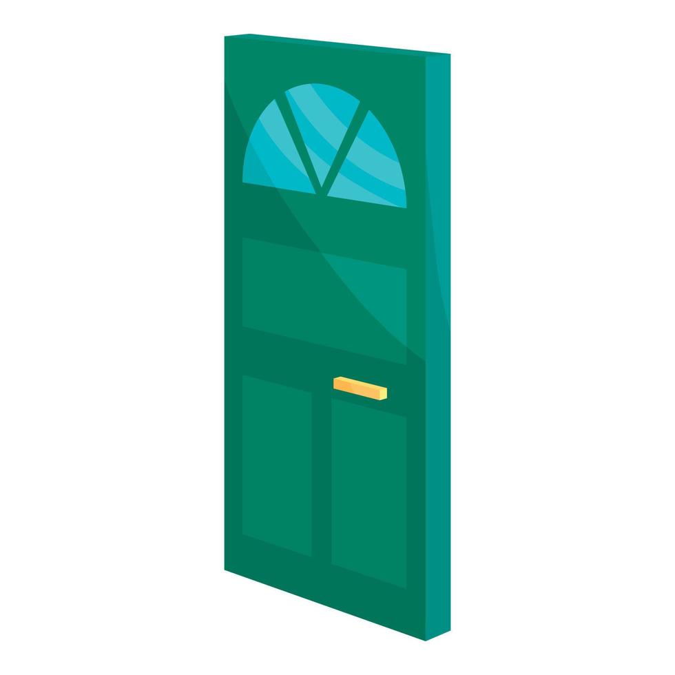 Cabinet door icon, cartoon style vector