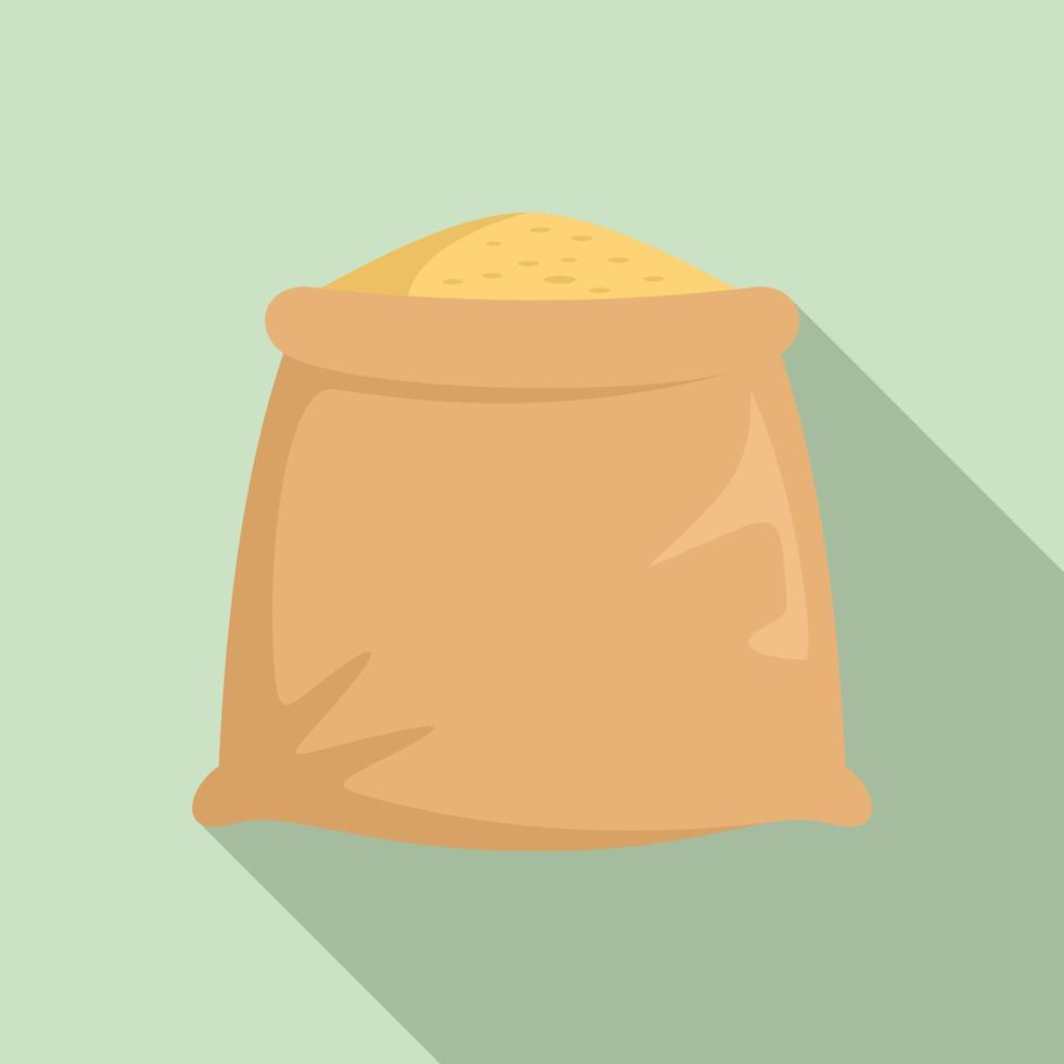 icono de saco de trigo, estilo plano vector