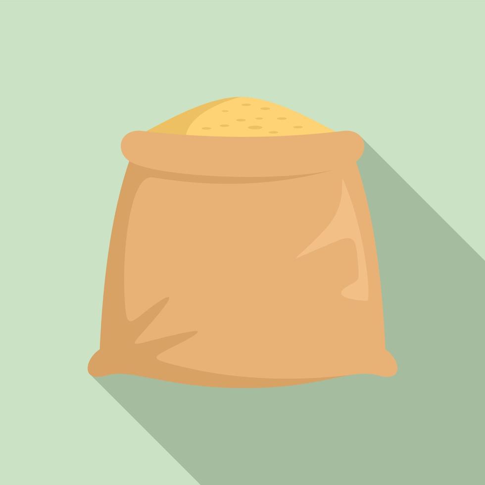 Wheat sack icon, flat style vector
