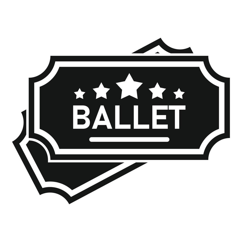 icono de boleto de ballet vector simple. teatro concierto ópera