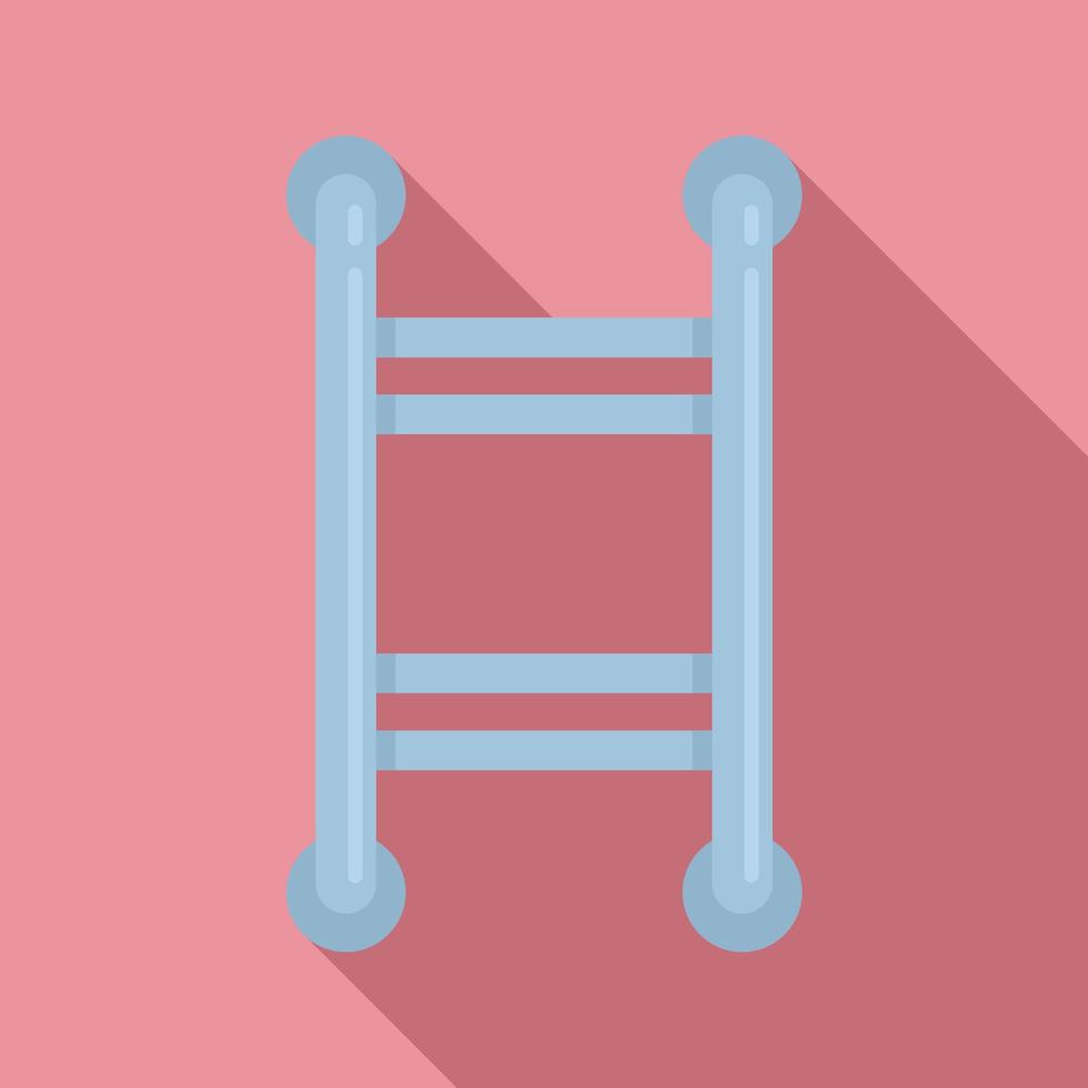 Device heated towel rail icon, flat style vector