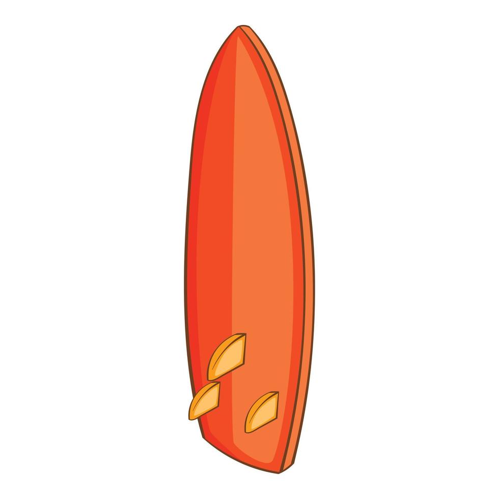 icono de tabla de surf, estilo de dibujos animados vector