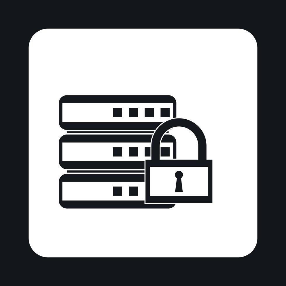 Data retention protection icon, simple style vector