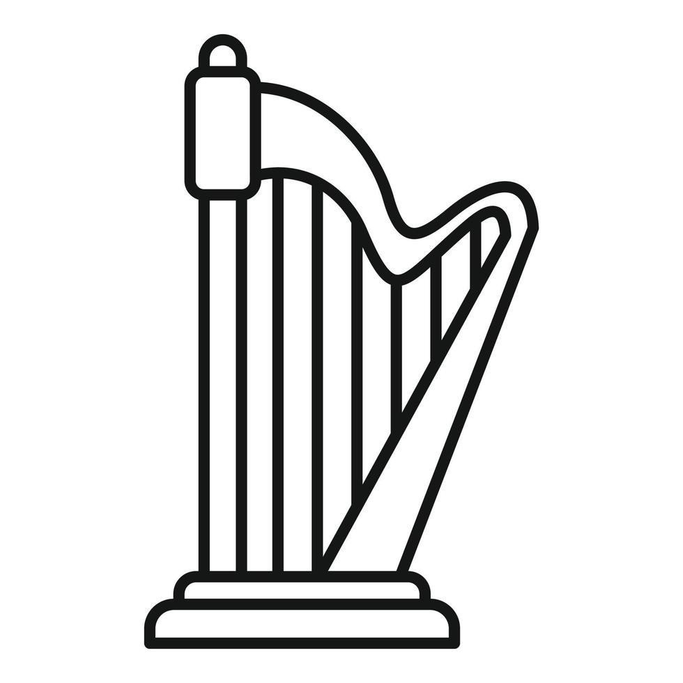 Harp school icon, outline style vector