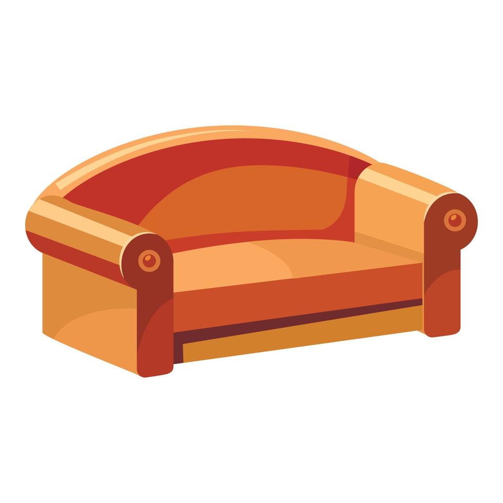 Soft sofa for living room icon, cartoon style vector