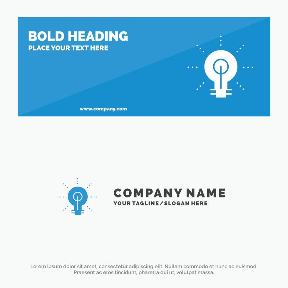 Bulb Glow Idea Insight Inspiriting SOlid Icon Website Banner and Business Logo Template vector