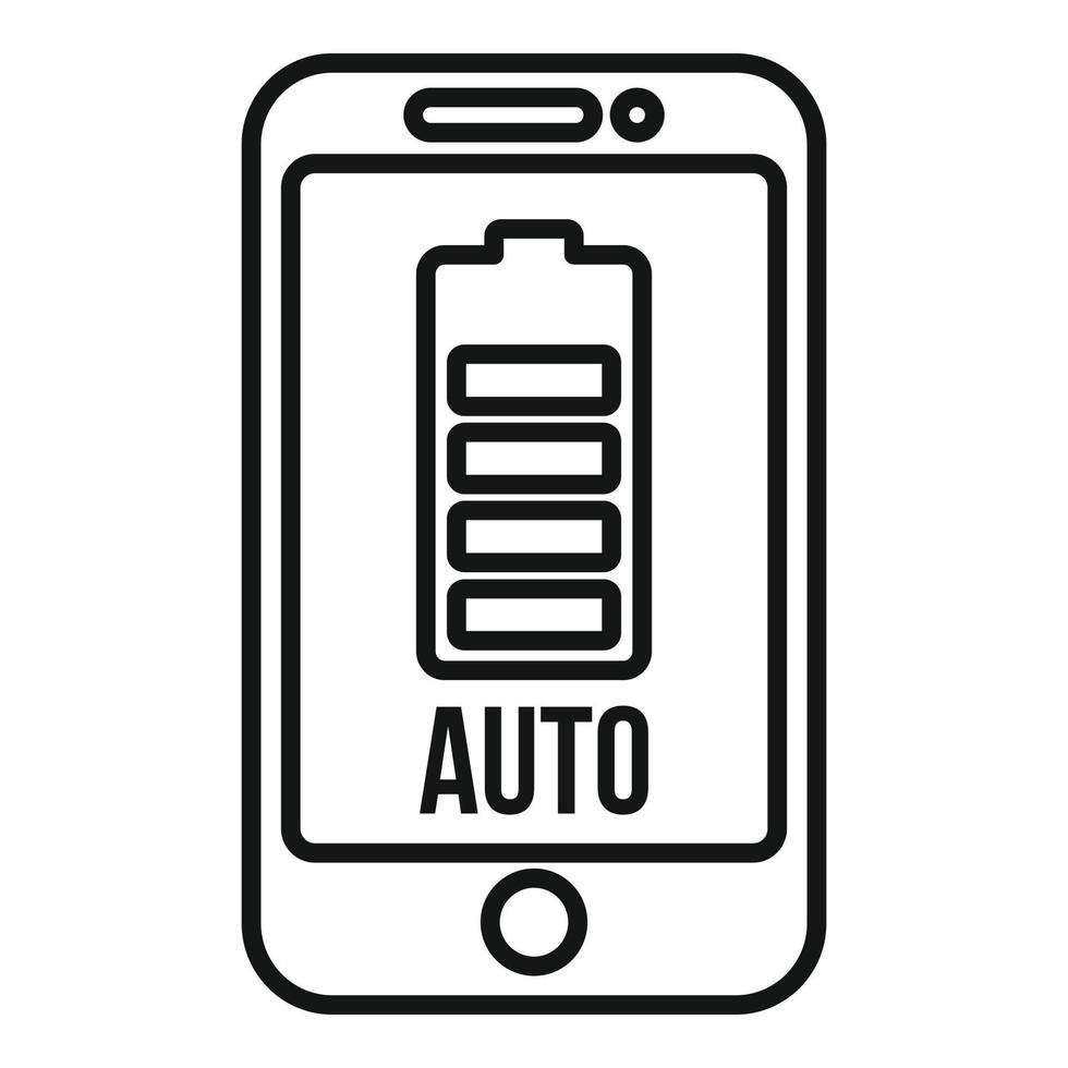 Car charging phone notification icon, outline style vector