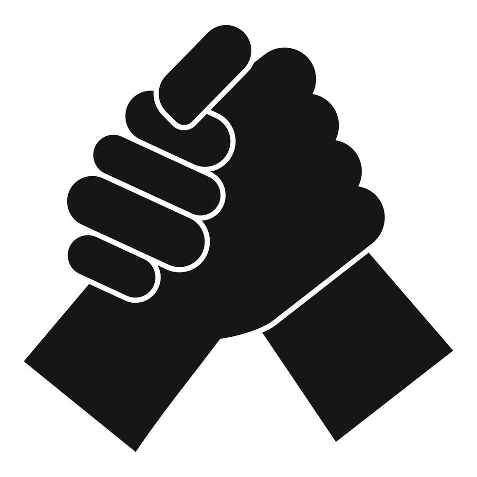Sport arm wrestling icon, simple style vector