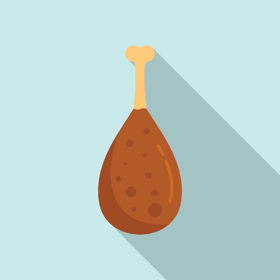 Chicken leg icon, flat style vector