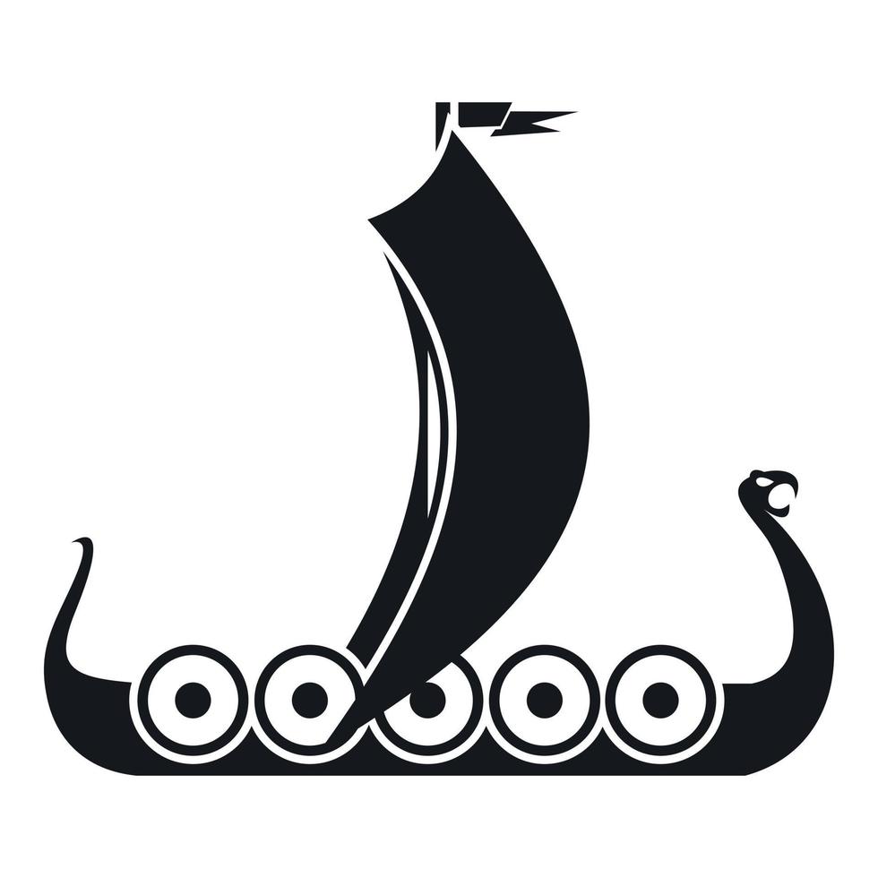 Medieval boat icon, simple style vector