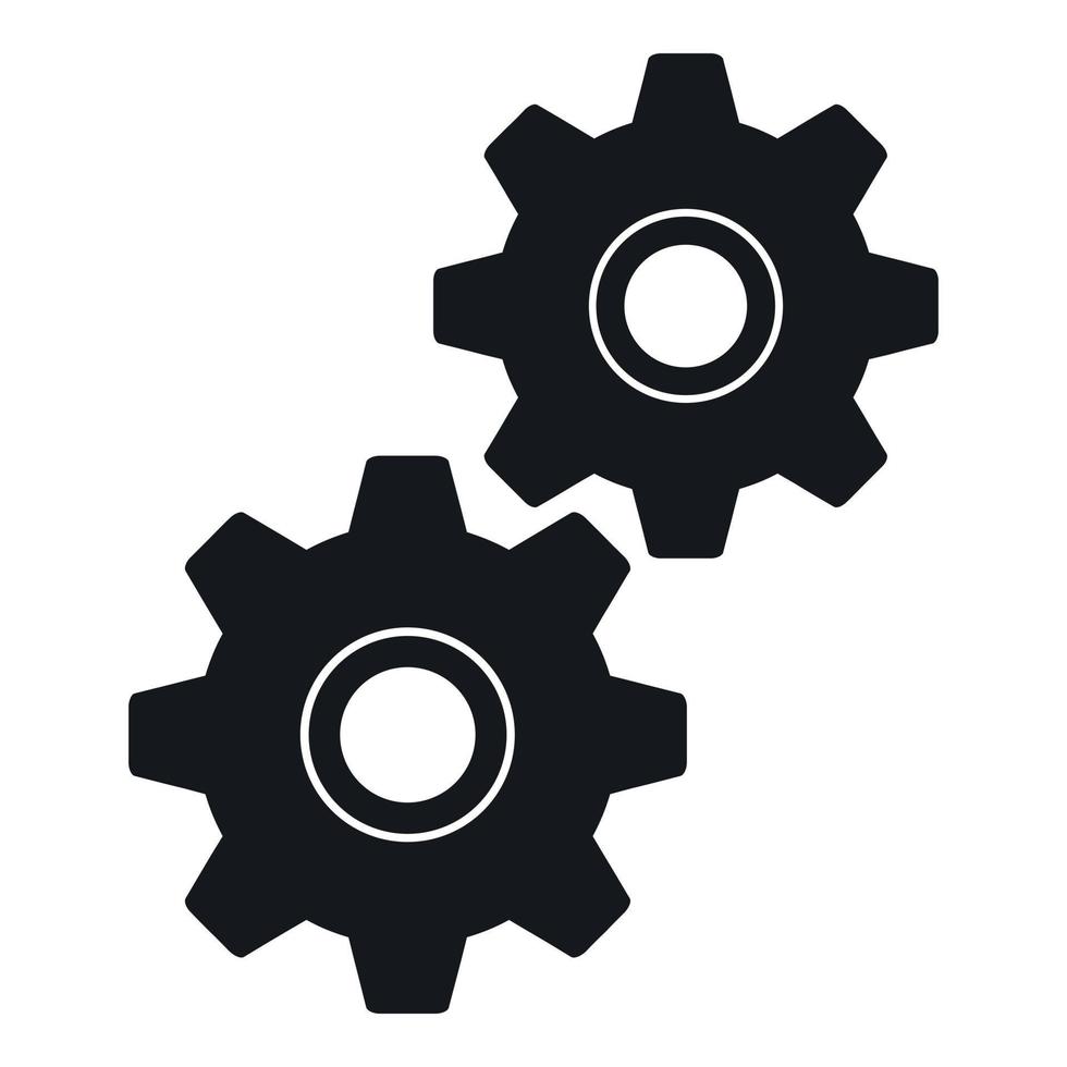Gear icon, simple style vector