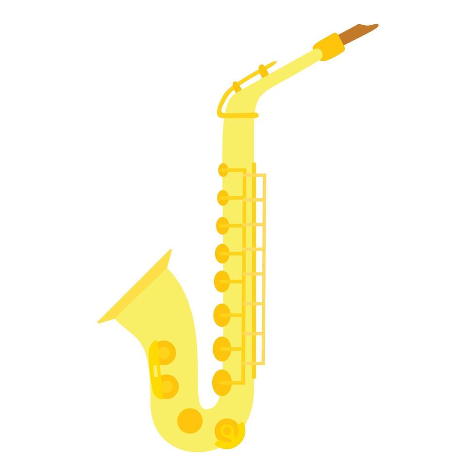 icono de saxofón, estilo plano vector