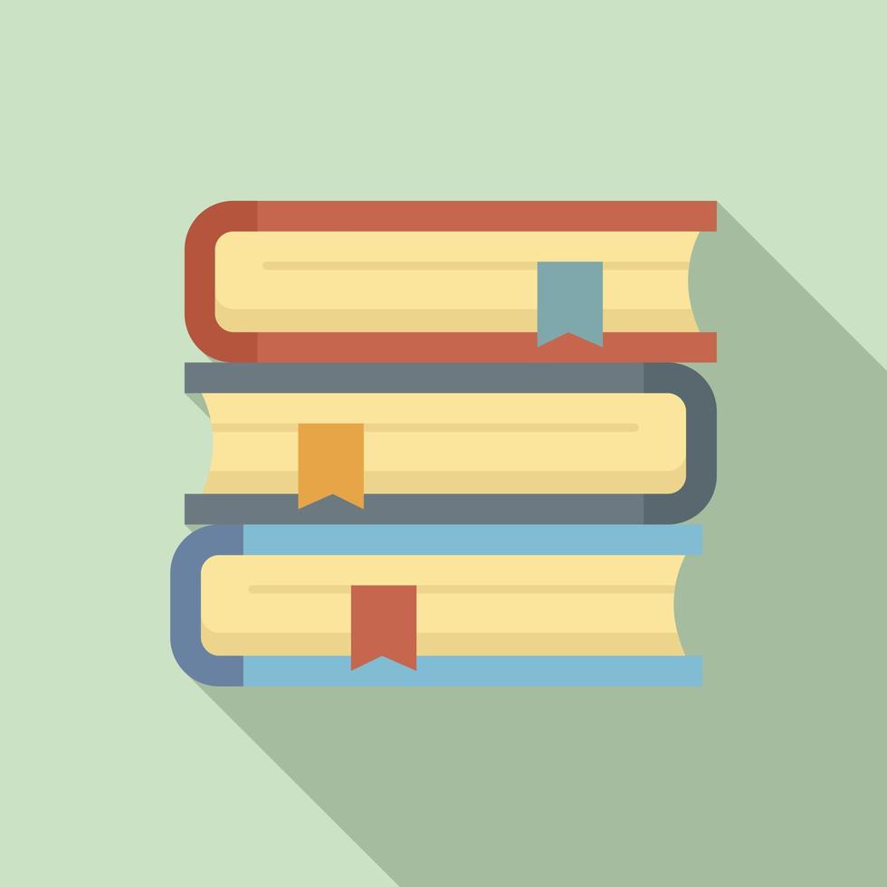 Syllabus book stack icon, flat style vector