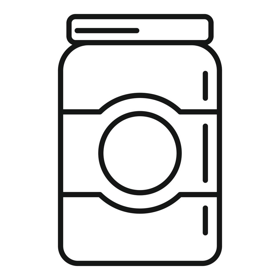 Jam jar icon, outline style vector