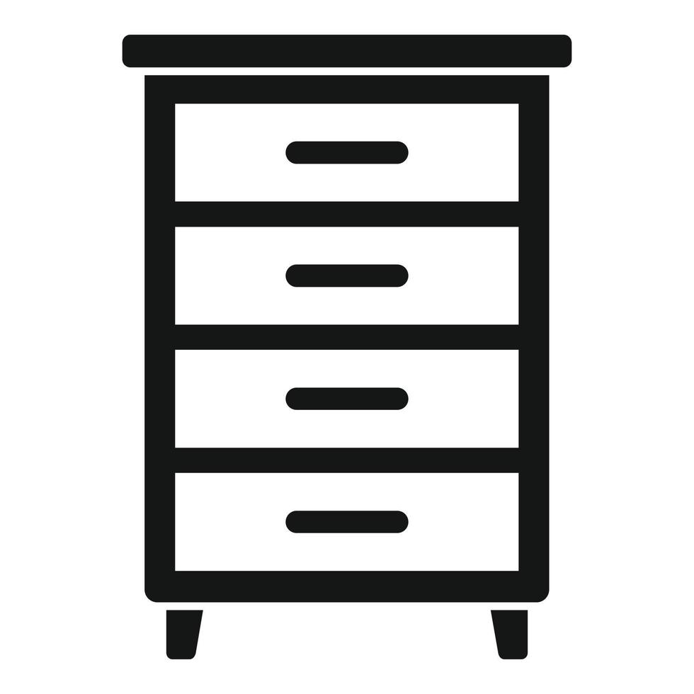 Wood drawer icon, simple style vector