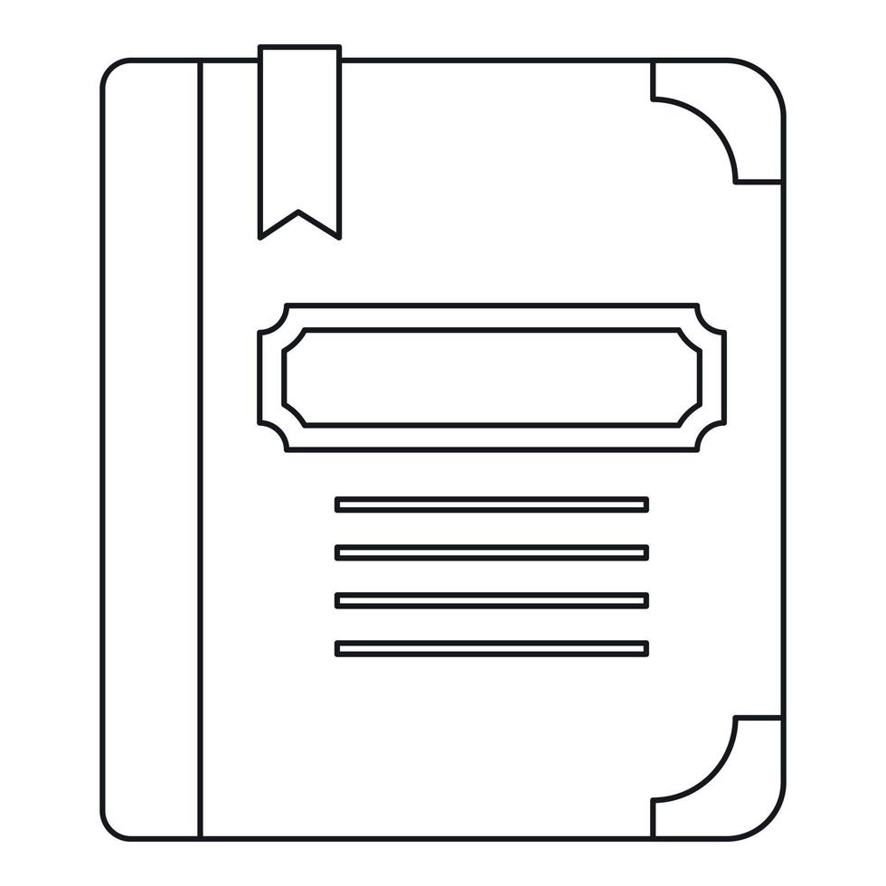 Tutorial with bookmark icon, outline style vector