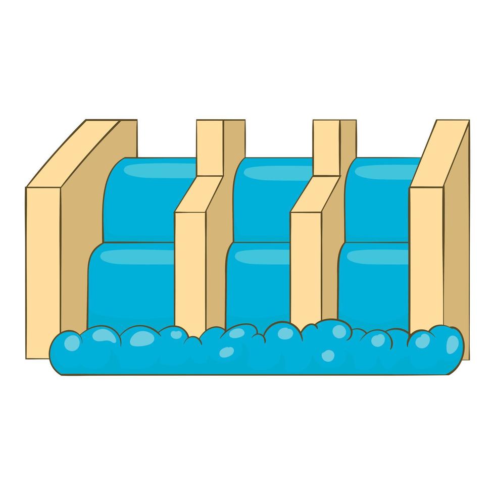 Power station icon, cartoon style vector