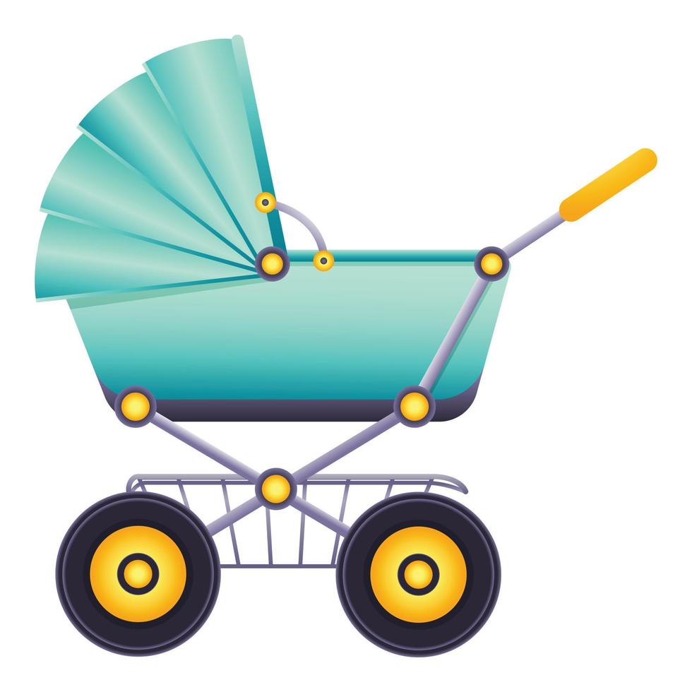 Baby carriage icon, cartoon style vector