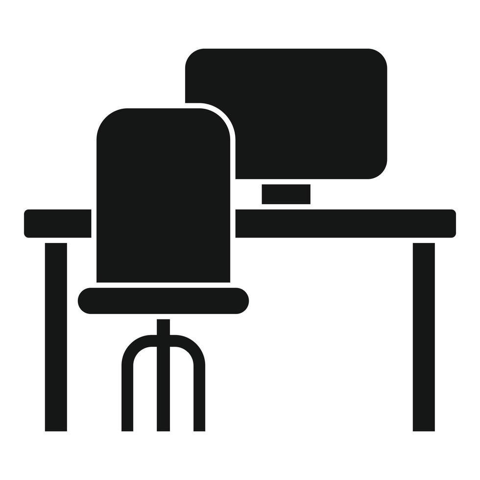 icono del espacio de trabajo de la computadora, estilo simple vector