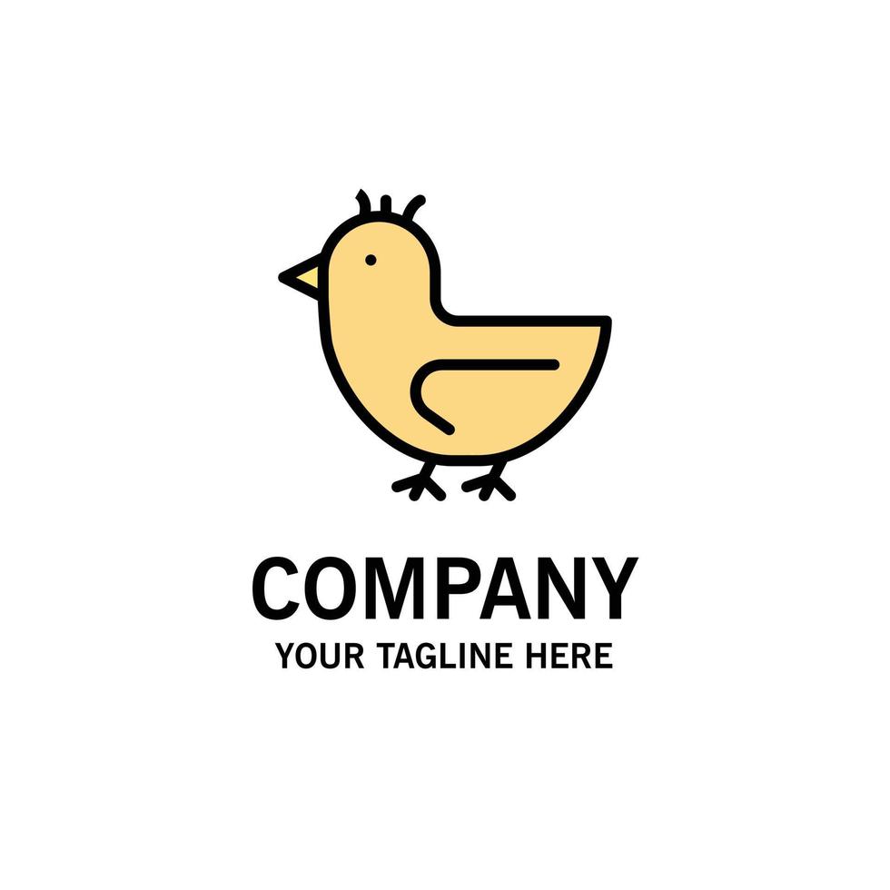 Duck Goose Swan Spring Business Logo Template Flat Color vector