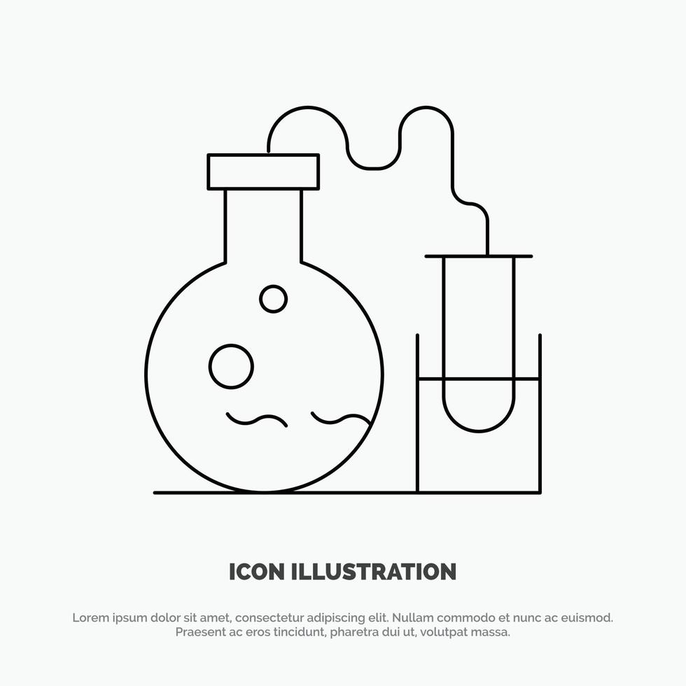 Tube Flask Lab Science Line Icon Vector