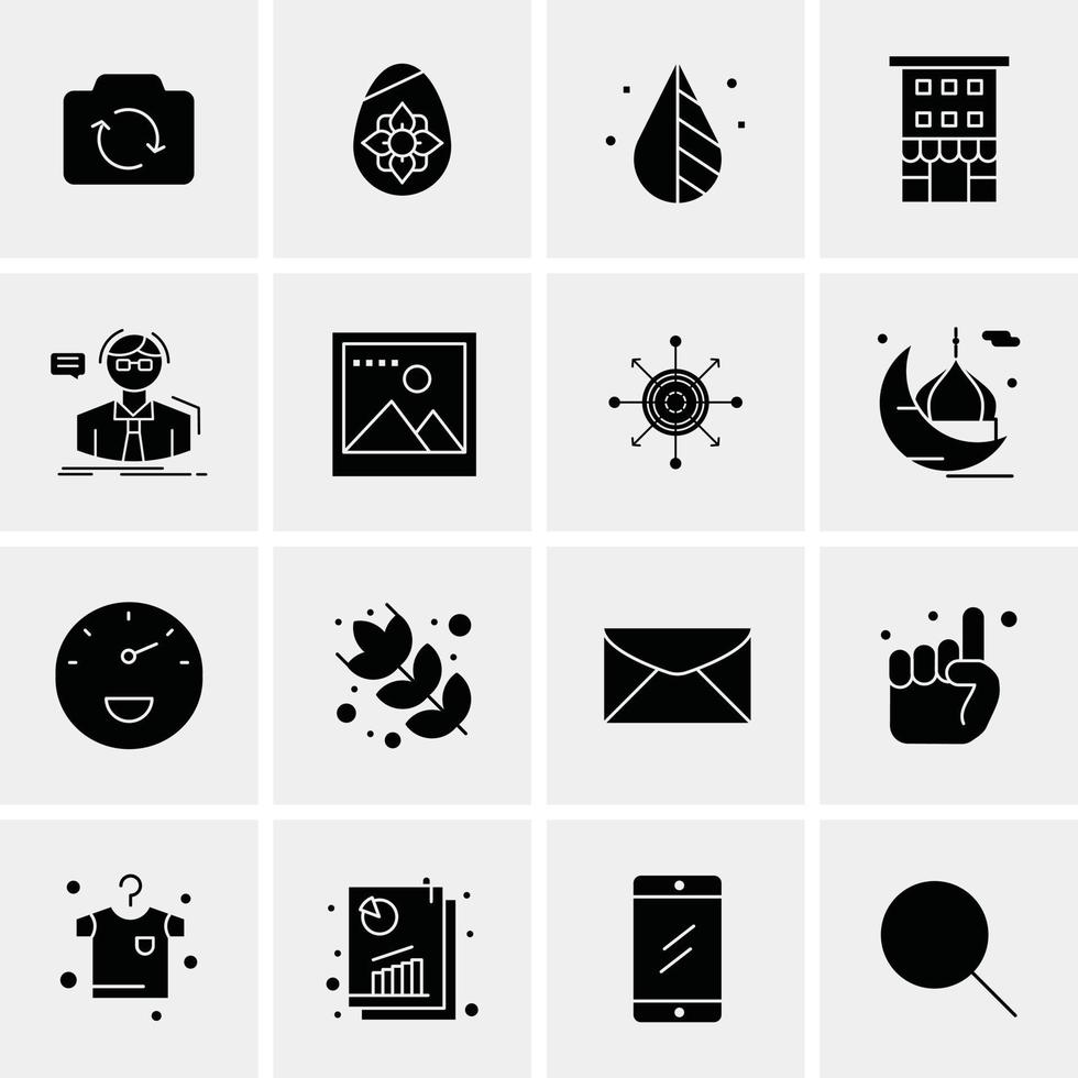 16 iconos universales de negocios vector ilustración de icono creativo para usar en proyectos relacionados con la web y dispositivos móviles