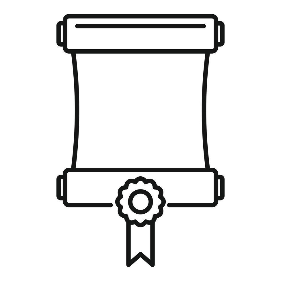 Attestation roll diploma icon, outline style vector