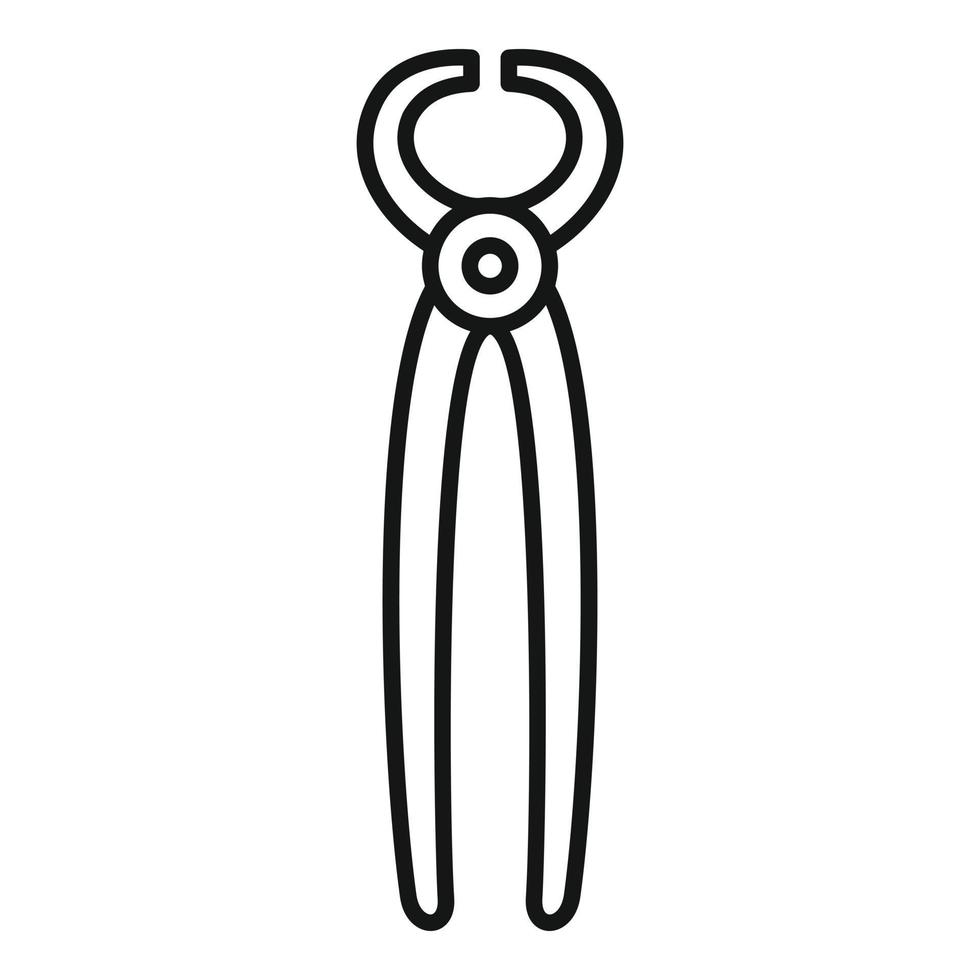 Blacksmith long pliers icon, outline style vector