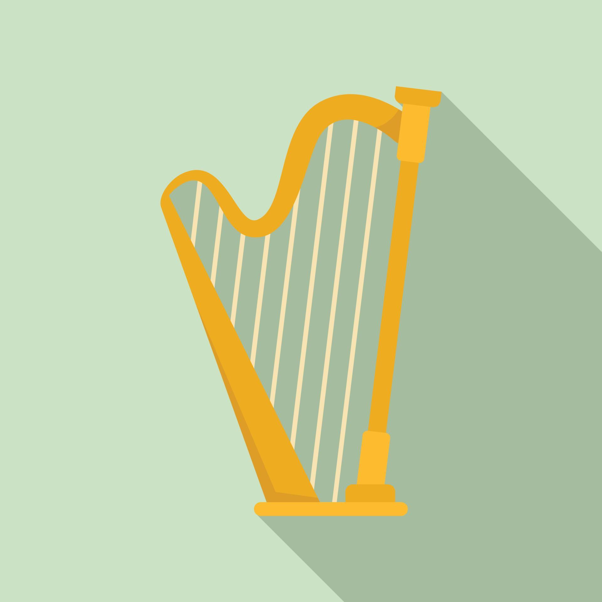 Harp instrument icon, flat style 14650317 Vector Art at Vecteezy