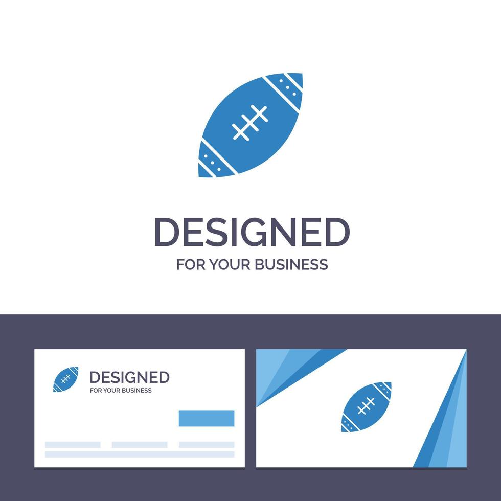 tarjeta de visita creativa y plantilla de logotipo pelota americana fútbol nfl rugby ilustración vectorial vector