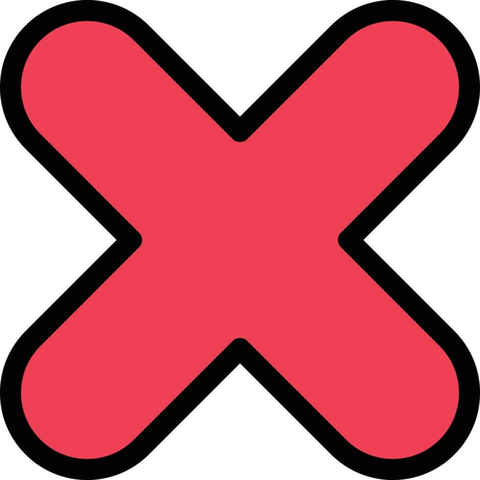 Delete Cancel Close Cross  Flat Color Icon Vector icon banner Template