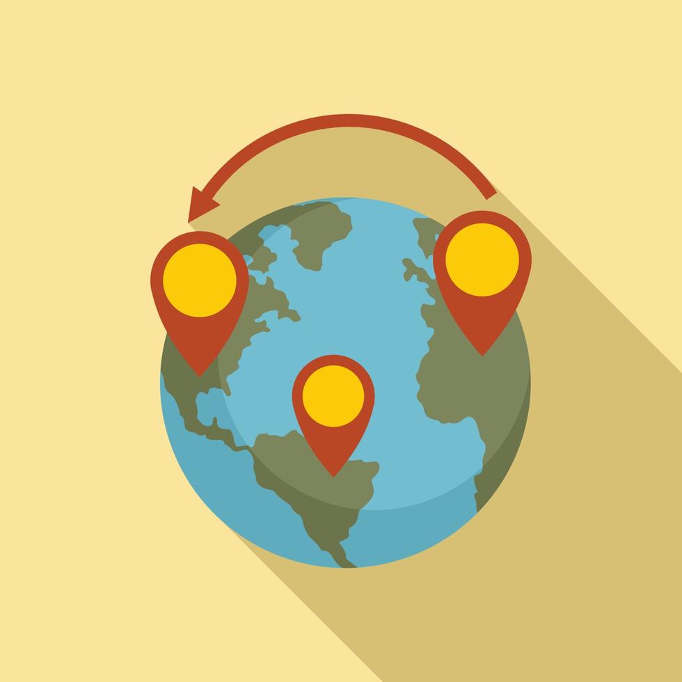 Global illegal immigrants icon, flat style vector