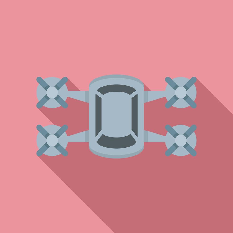 Unmanned taxi drone icon, flat style vector