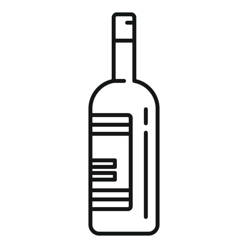 Wine bottle icon, outline style vector