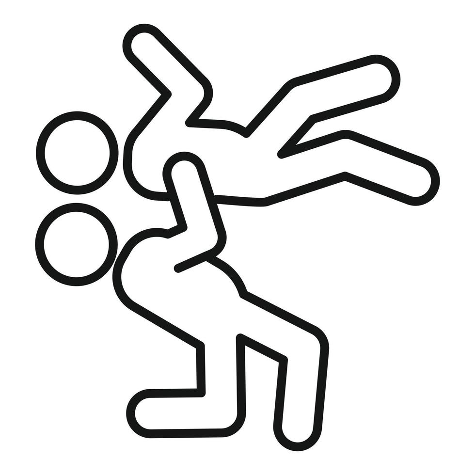 Greco-roman wrestling male icon, outline style vector